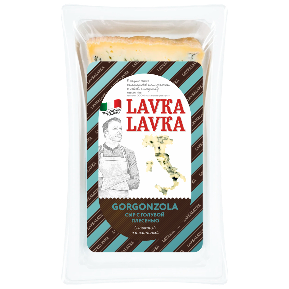 Мягкий сыр LavkaLavka Горгонзола с голубой плесенью 50%, 160 г