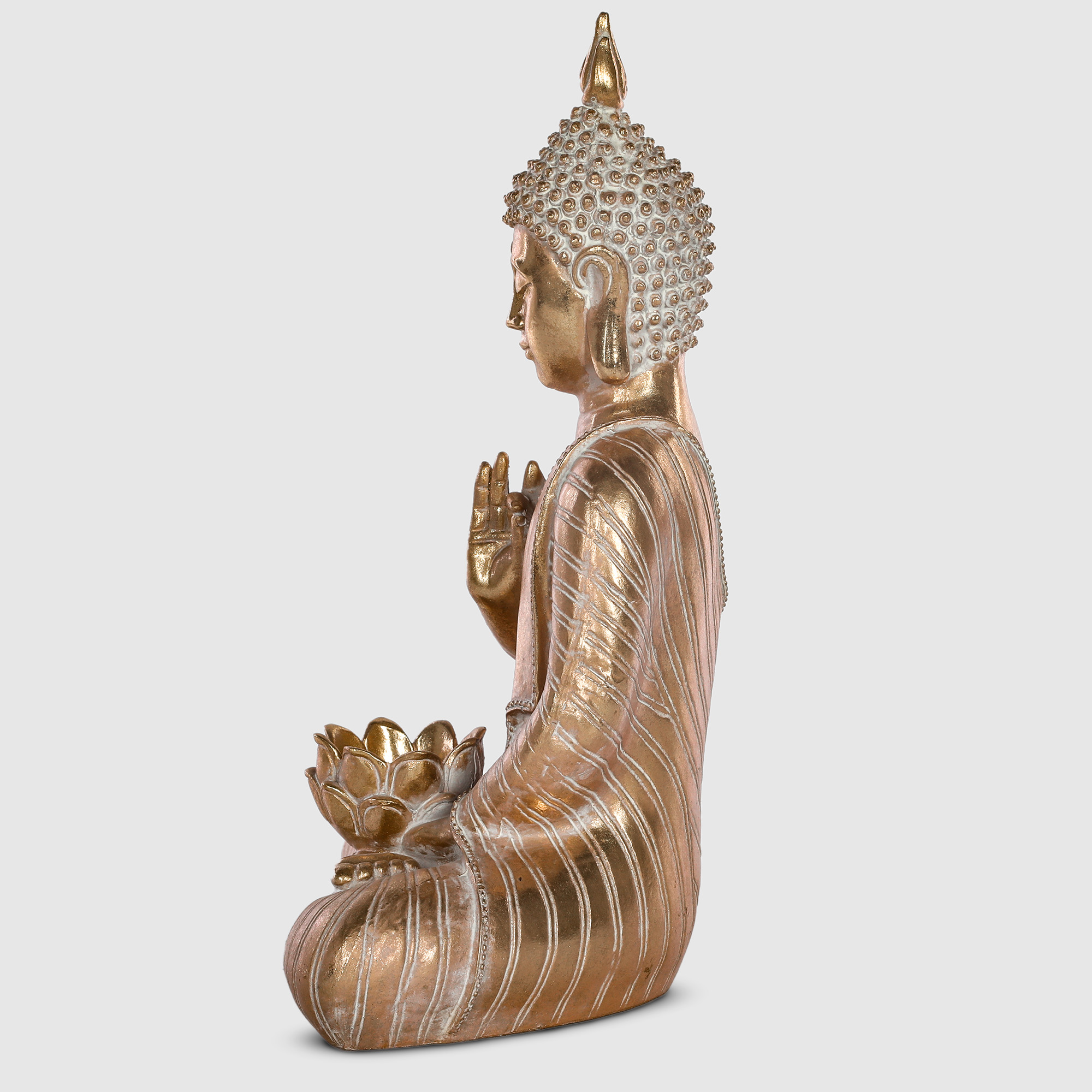 Подсвечник декор Delux Quanzhou Будда 24x16x35,5 см, цвет золотистый - фото 6
