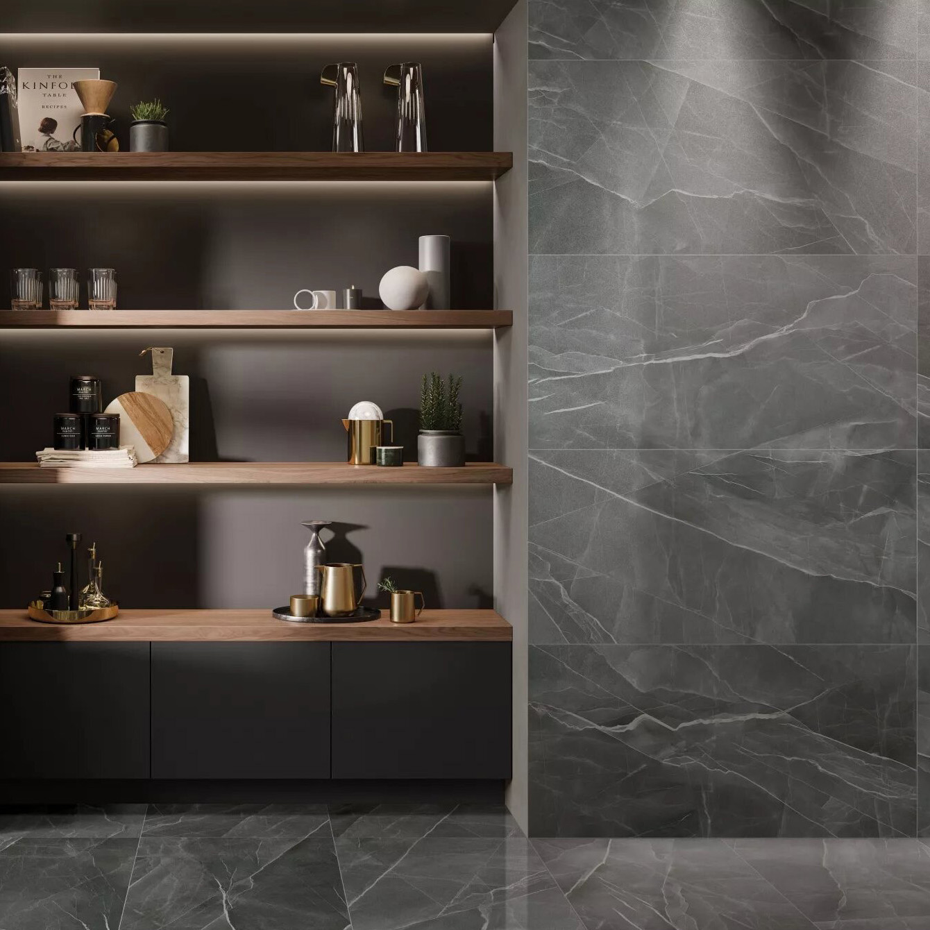 фото Плитка vitra citymarble калакатта блэк k951845lpr01vtep 60x120 черный