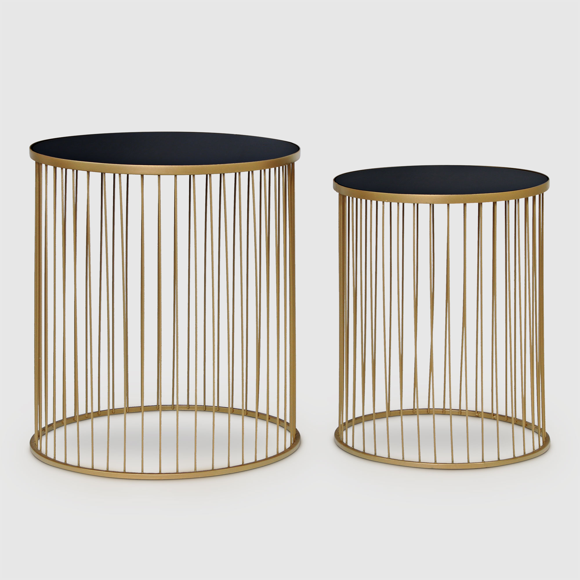 Комплект столиков AD Trend Furniture чёрный с золотым 32х40/41х45 см, цвет золотой - фото 1