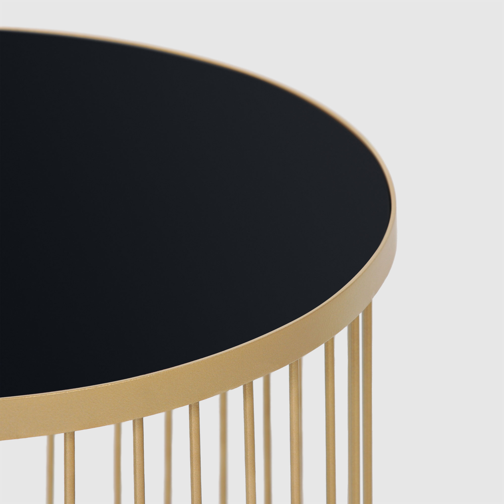 Комплект столиков AD Trend Furniture чёрный с золотым 32х40/41х45 см, цвет золотой - фото 5