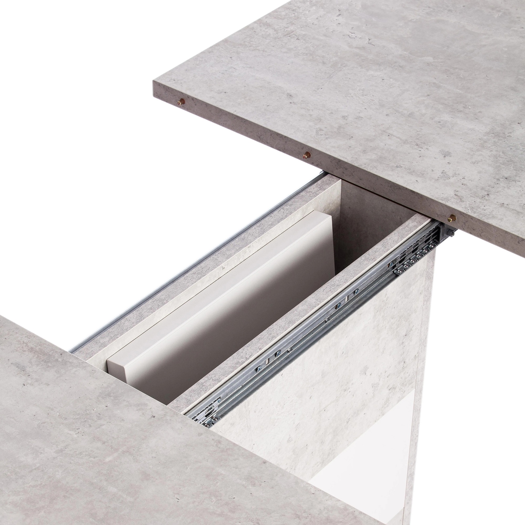 Стол обеденный TC Smart 105-140х68,6х75 см белый бетон/белый, цвет серый - фото 10