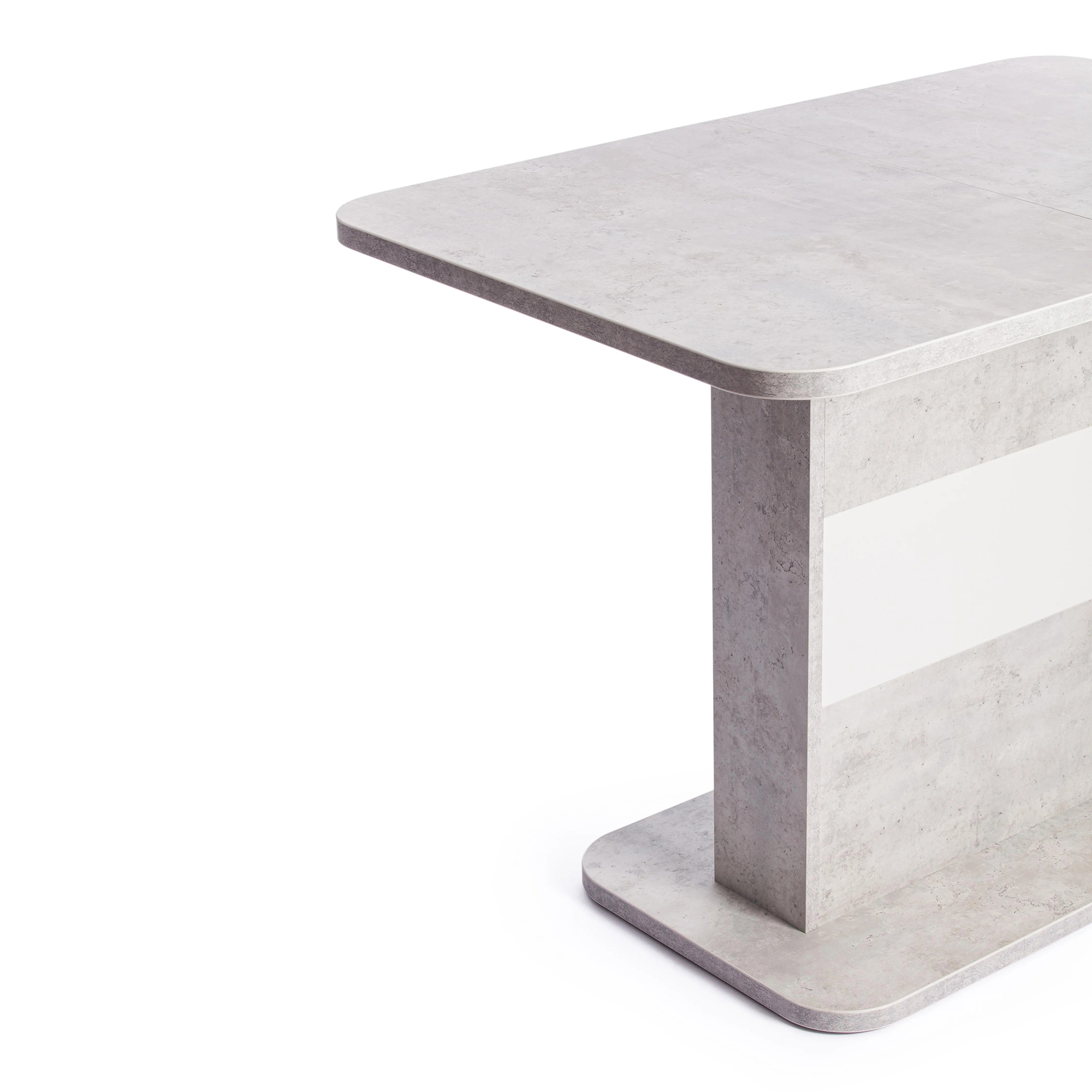 Стол обеденный TC Smart 105-140х68,6х75 см белый бетон/белый, цвет серый - фото 9