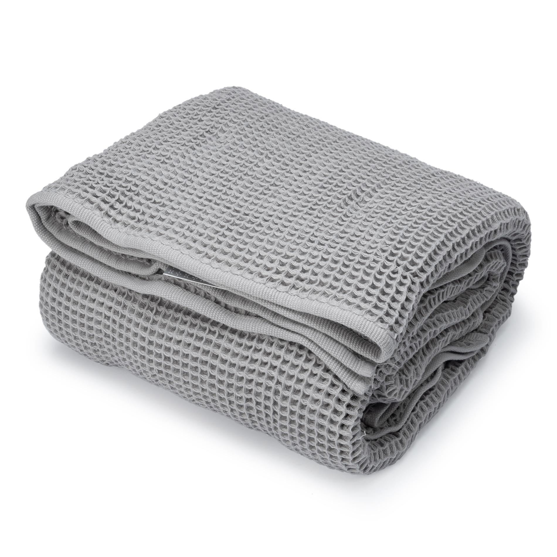 фото Плед жаккардовый вафельный дм текстиль wafer 170х130 см светло-серый