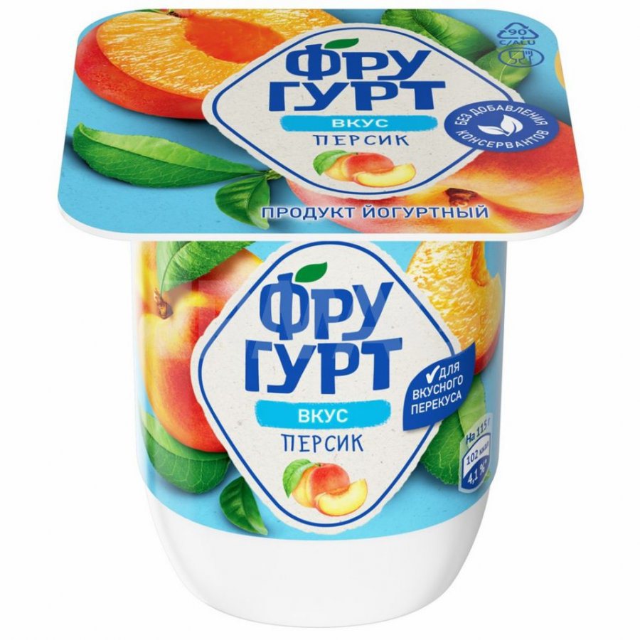Йогурт Фругурт с персиком 2,5% 115 г - фото 1