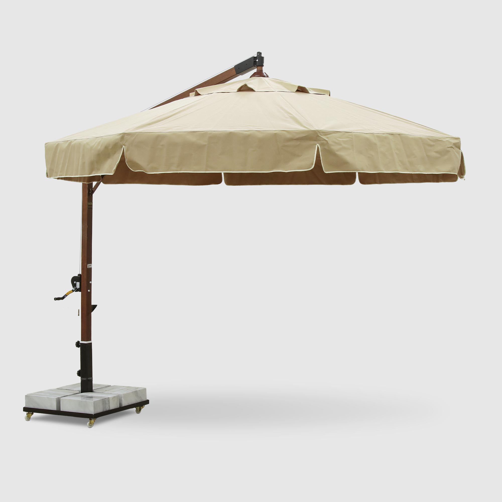 Уличный зонт с подставкой ODS молочный (SUN POLE 350/8)