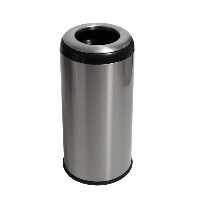 Урна для мусора Primanova Lima серебряная с чёрным 28,5х60 см 