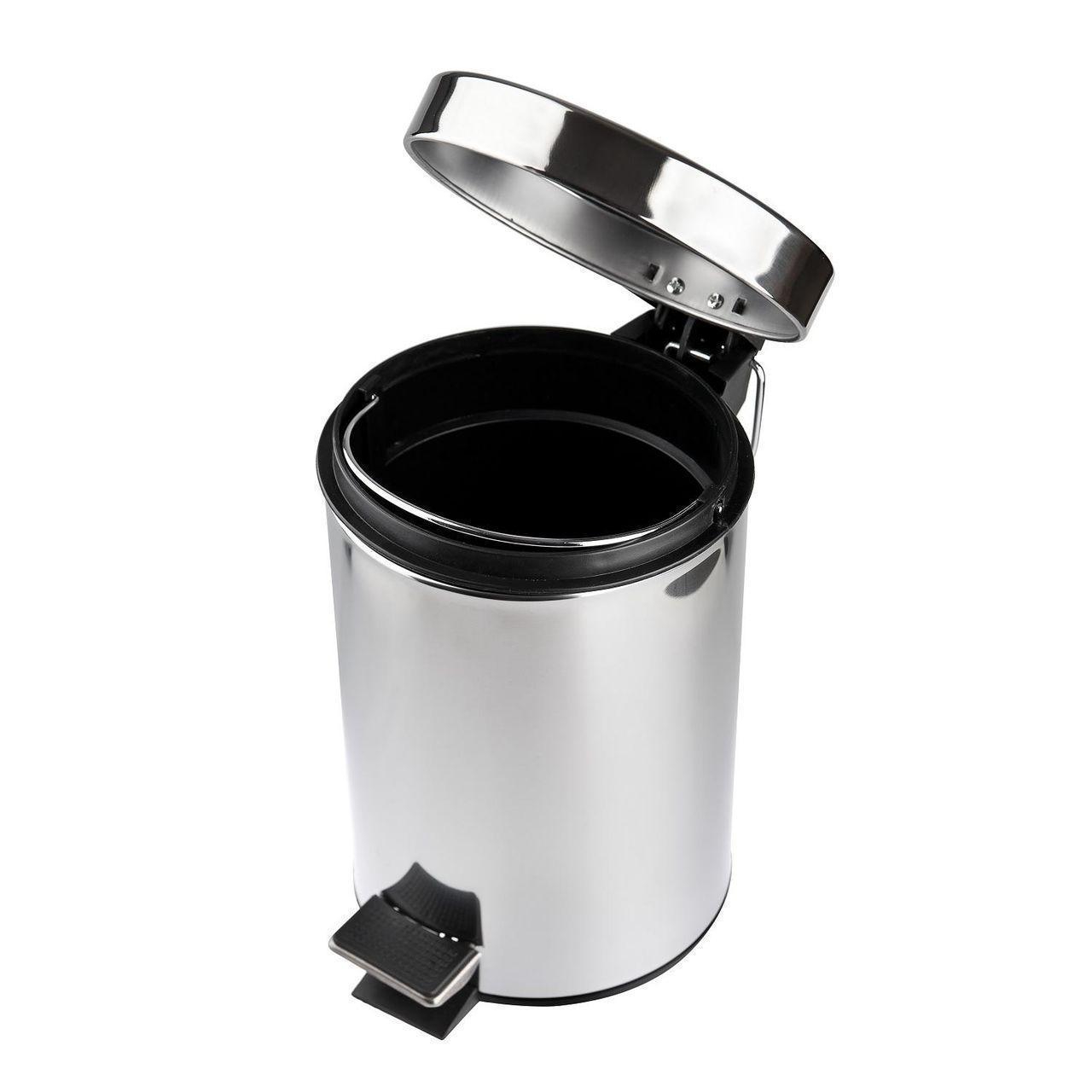 Урна для мусора Primanova Efor серебряная с чёрным 21х35 см, цвет серебряный - фото 2