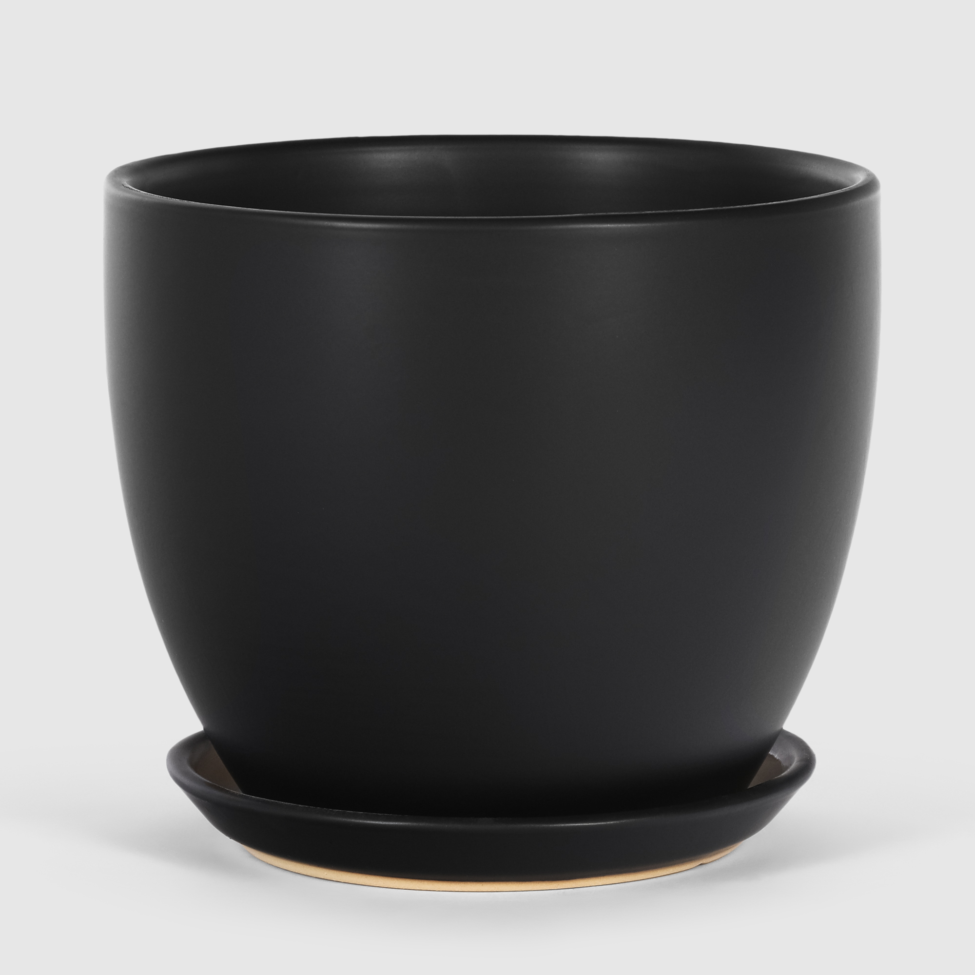 Кашпо керамическое для цветов Shine Pots 23x18см темно-серый матовый