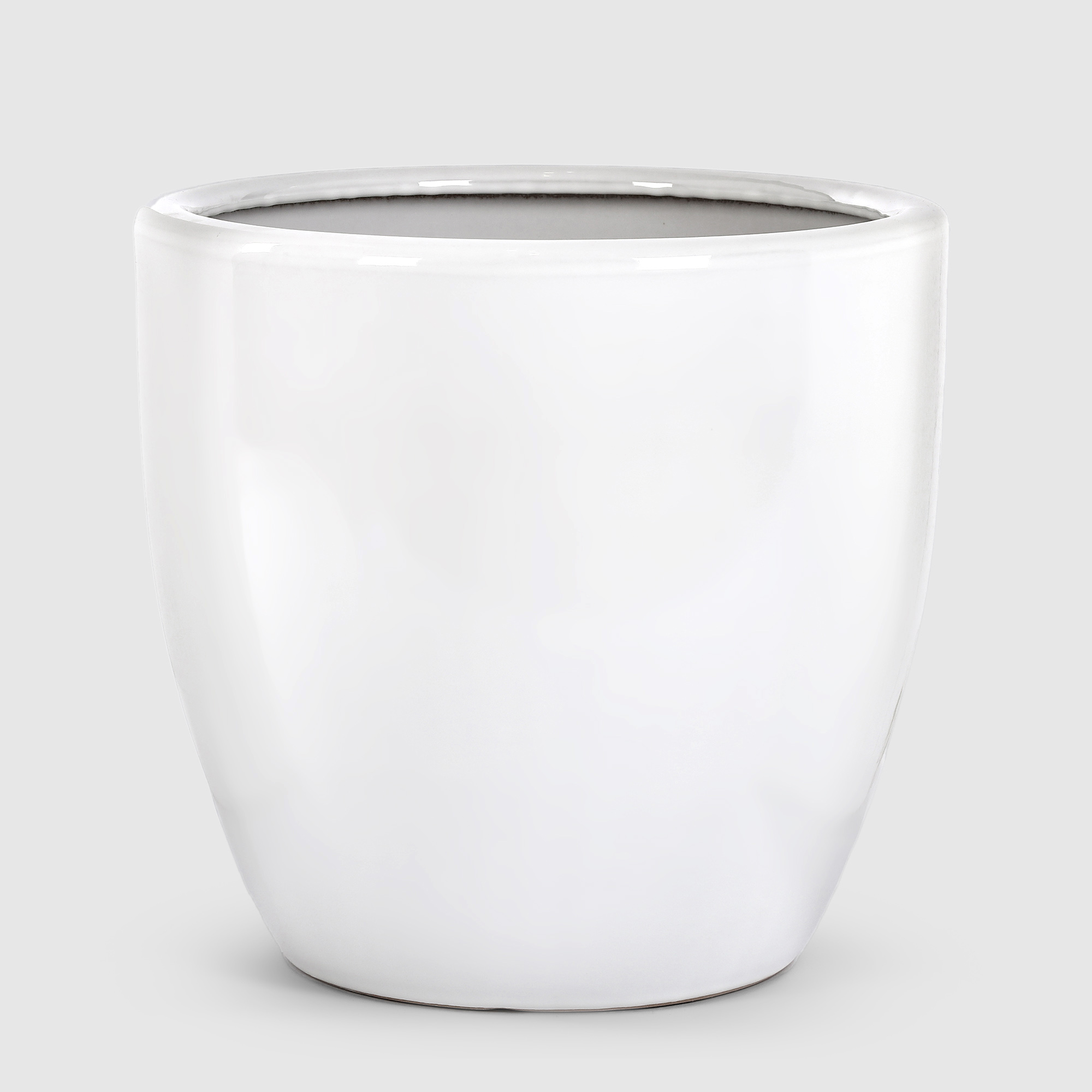 фото Кашпо керамическое для цветов shine pots 45x39см белое глянец