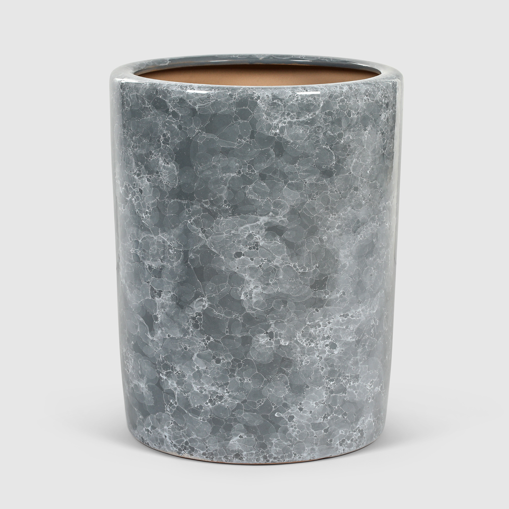 фото Кашпо керамическое для цветов shine pots 30x39см серый мрамор