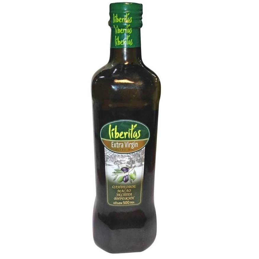 Масло оливковое нерафинированное Liberitas Extra Virgin 500 мл стеклянная бутылка
