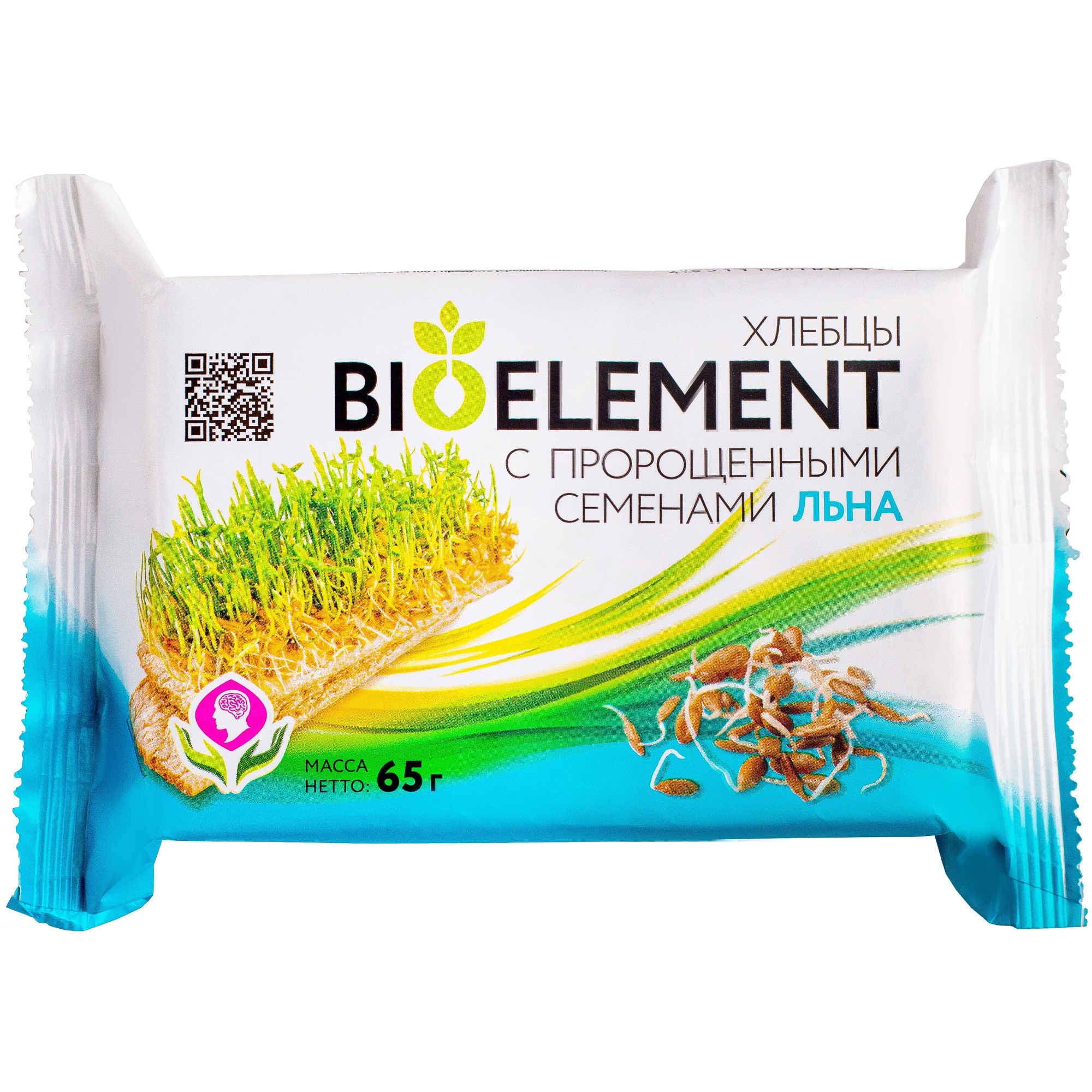 Хлебцы BioElement с пророщенными семенами льна, 65 г