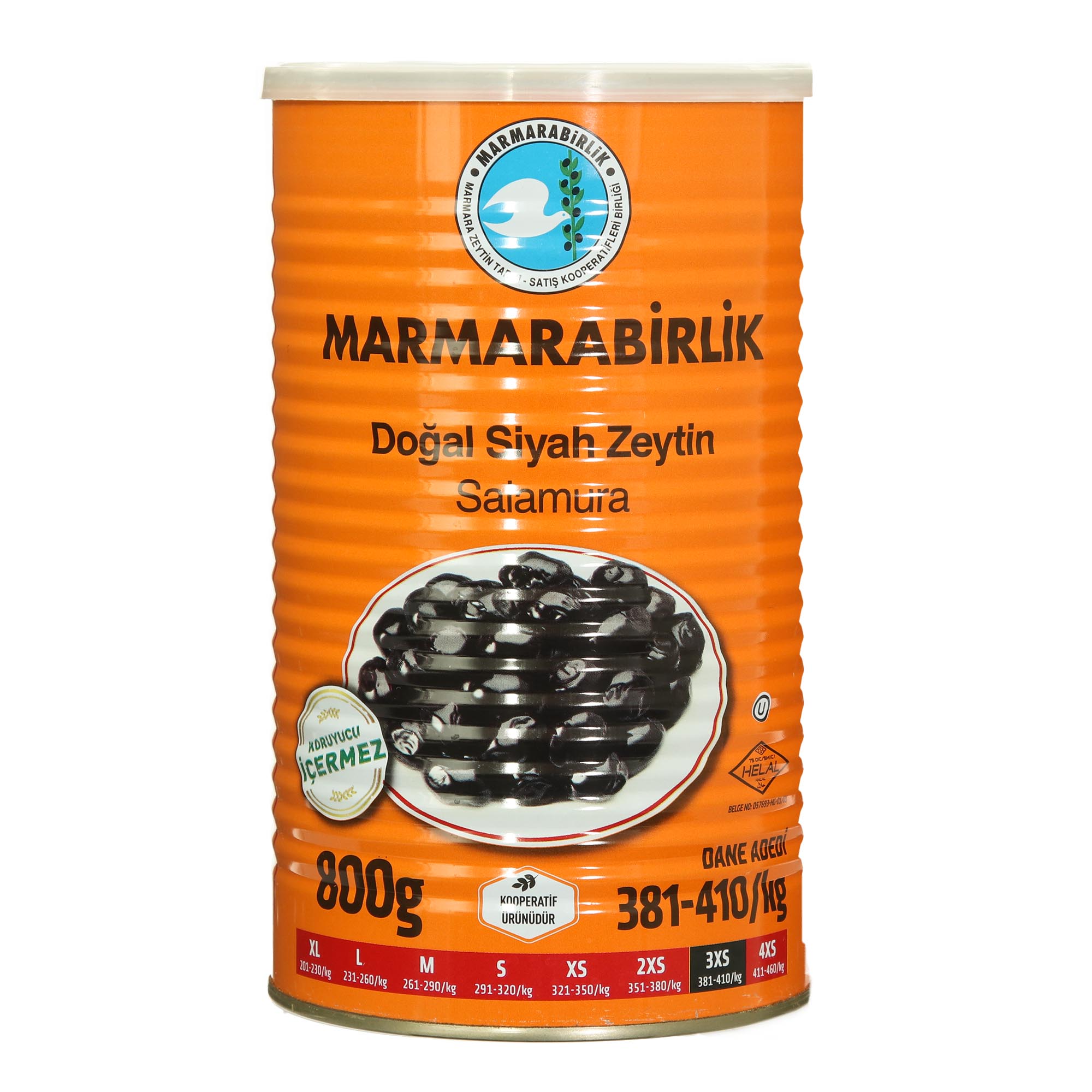 Чёрные оливки Marmarabirlik Lux, 800 г
