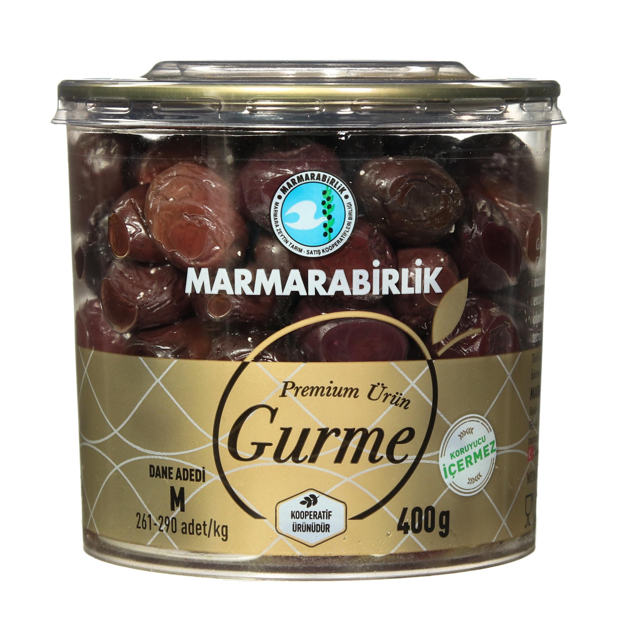 Чёрные оливки Marmarabirlik Gourmet, 400 г