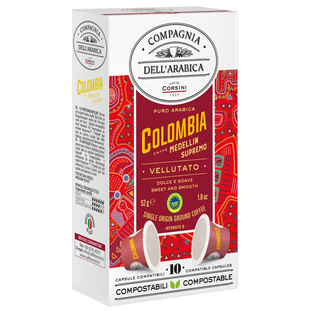 Кофе в капсулах Compagnia Dell`Arabica Colombia Medellin Supremo, 10 шт