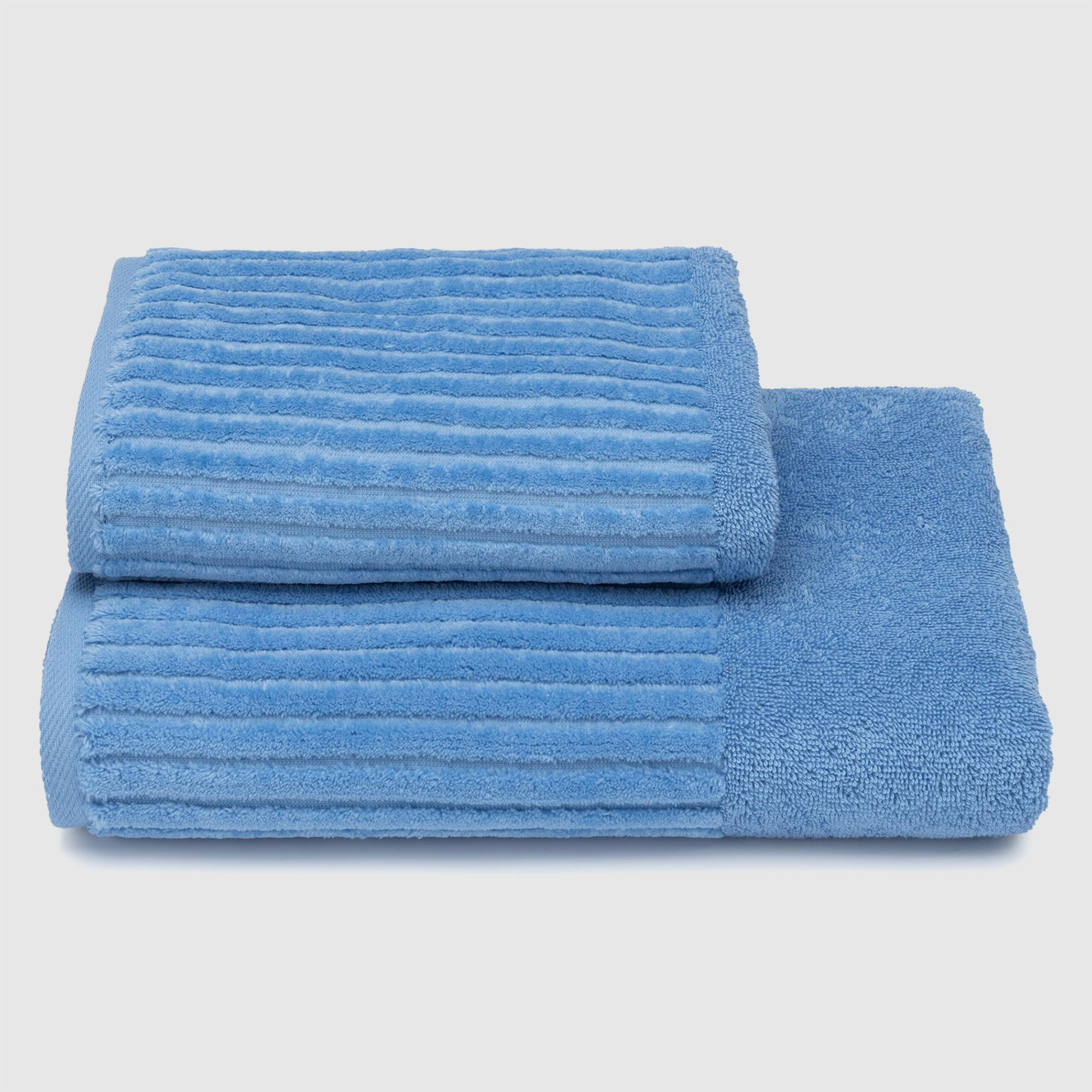 фото Махровое полотенце cleanelly basic cascata голубое 50х90 см