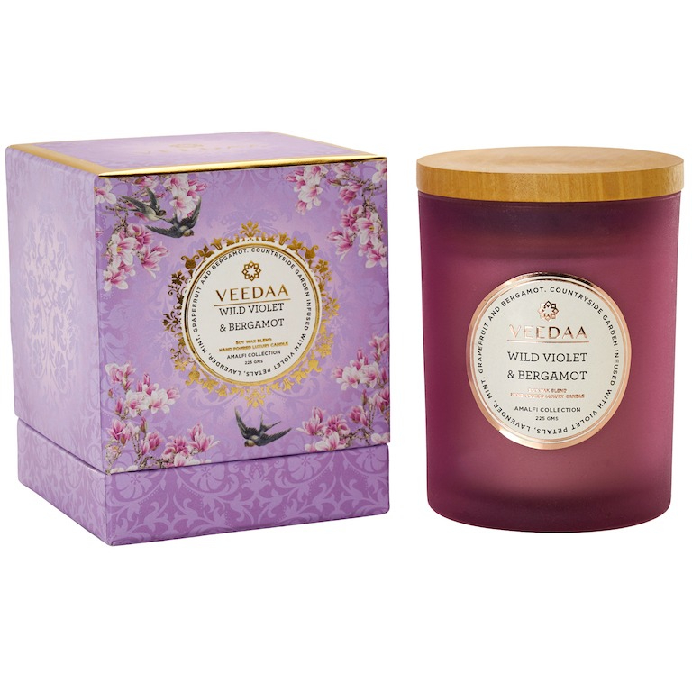 фото Свеча в стекле veedaa wild violet & bergamot