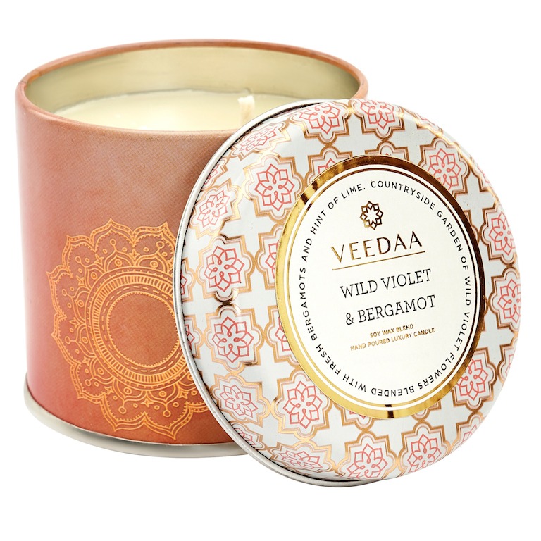 фото Свеча в жестяной банке veedaa wild violet & bergamot