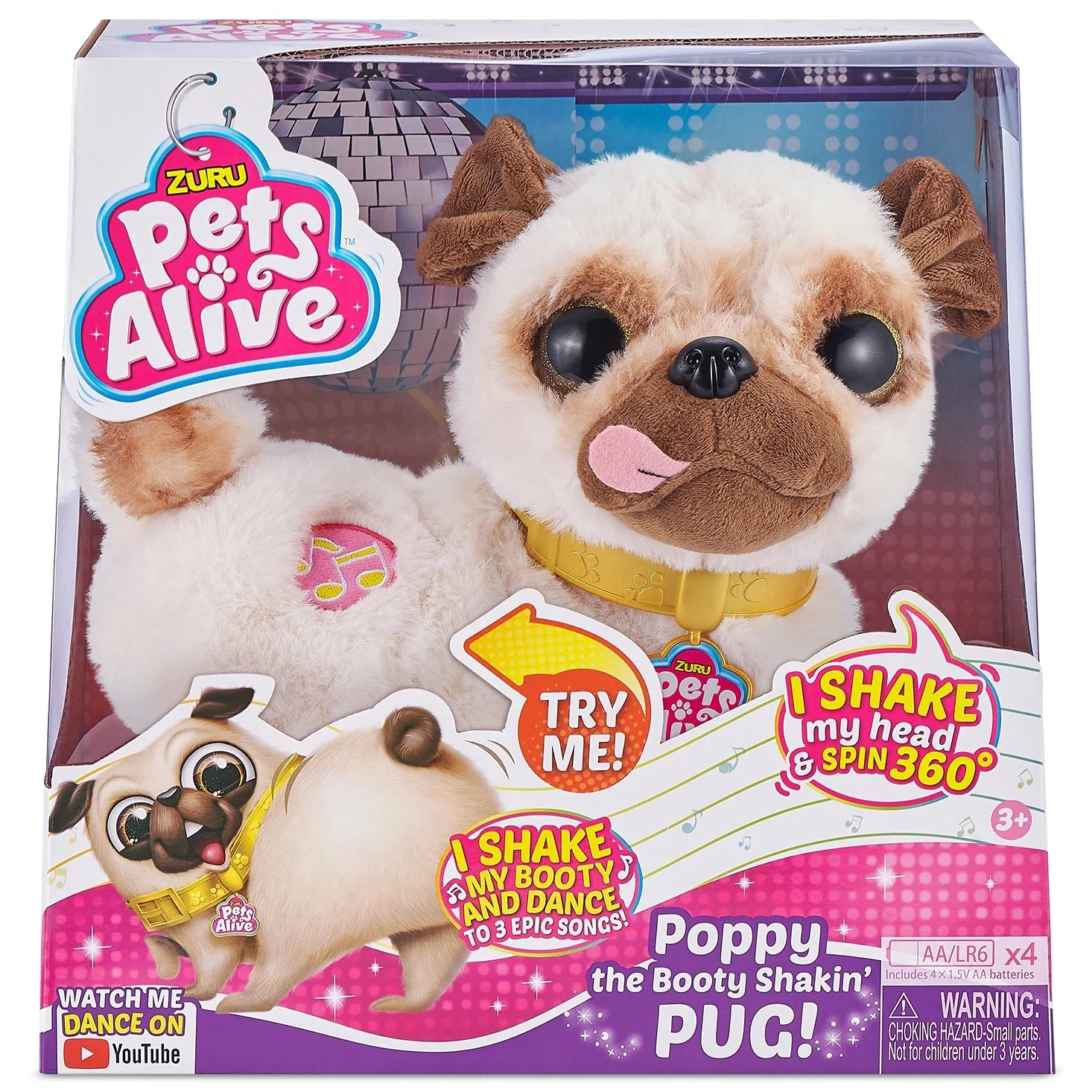 Интерактивная мягкая игрушка Zuru Pets Alive Мопс