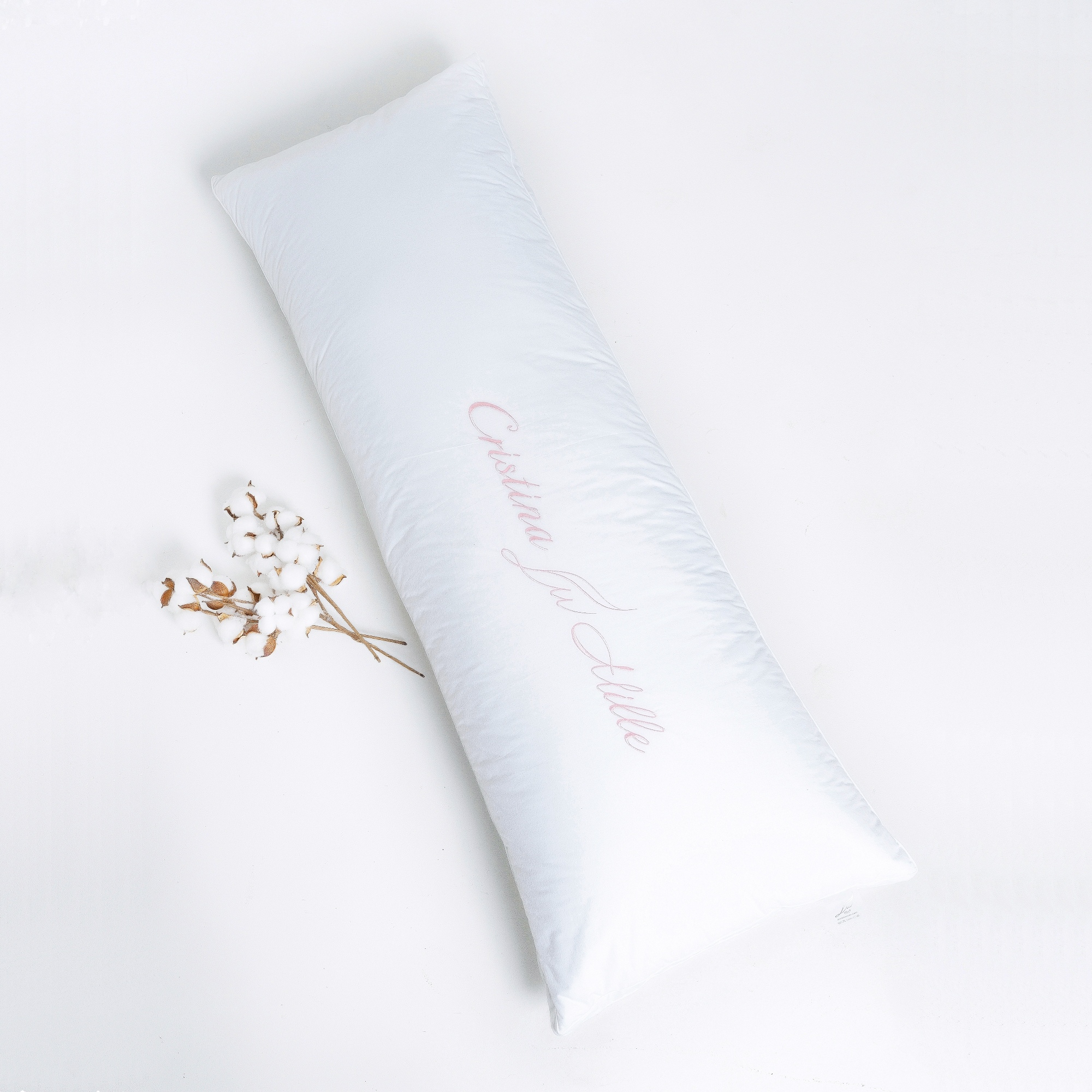 Подушка-обнимашка Cristina Mille белая с розовым 120х30 см, цвет белый