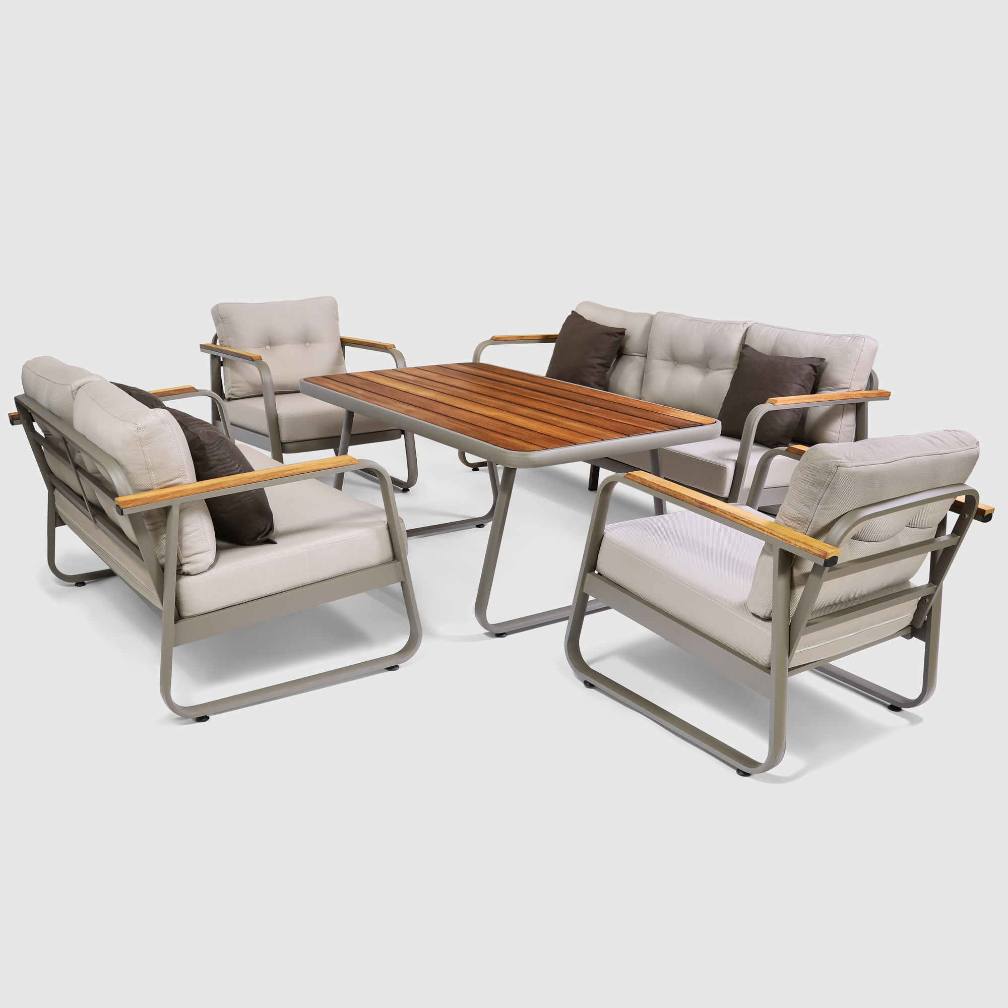 Комплект мебели Alora Garden Rio 2 дивана + 2 кресла + столик, цвет серый