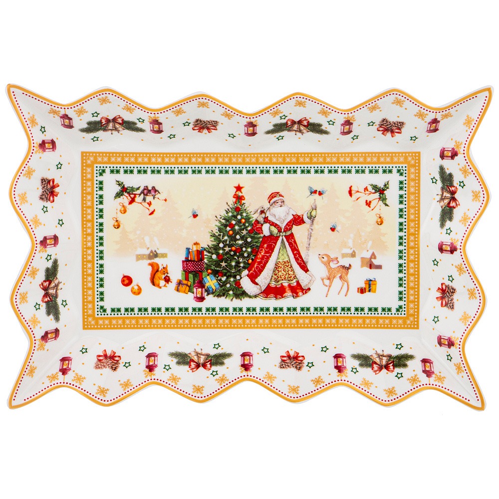 Блюдо Lefard Дед Мороз фигурное 25x15x3,5 см - фото 1