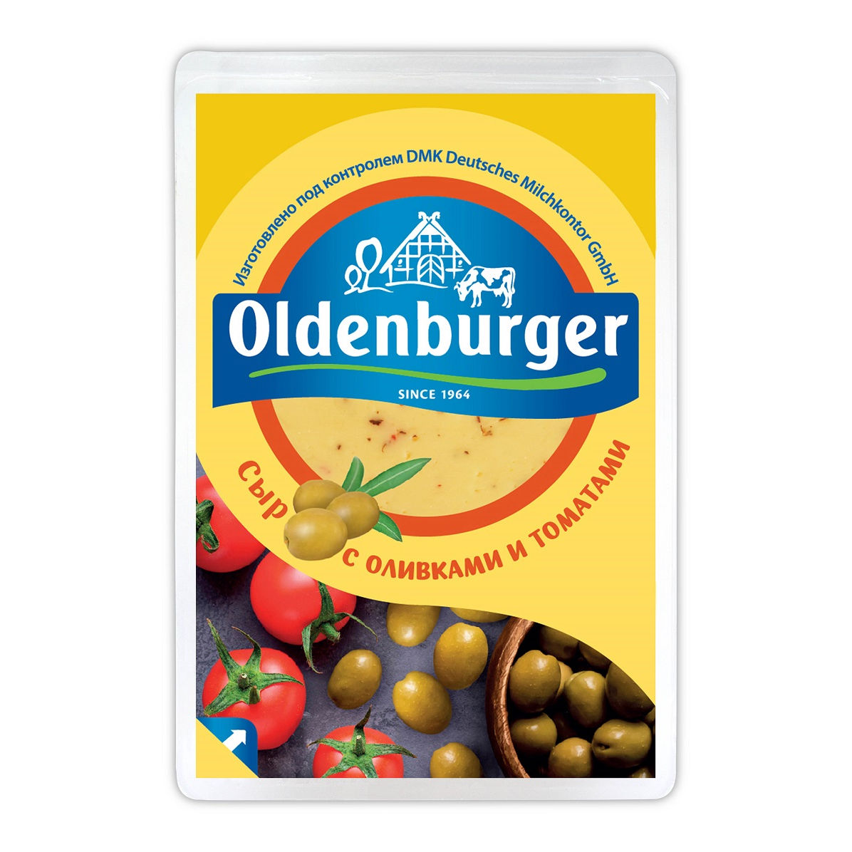 Сыр полутвердый Oldenburger с оливками и томатами 50%, 125 г