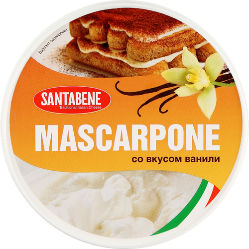 Сыр Santabene Маскарпоне со вкусом ванили 80%, 250 г