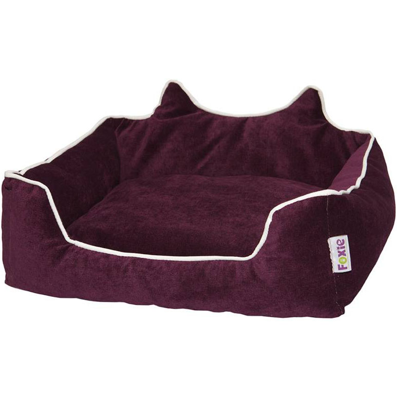 Лежак для животных Foxie Colour Real с ушками бордо 60х50х15 см
