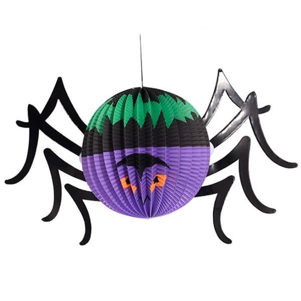 фото Декорация china elecal international гофрированная паук цветной 27х45 см