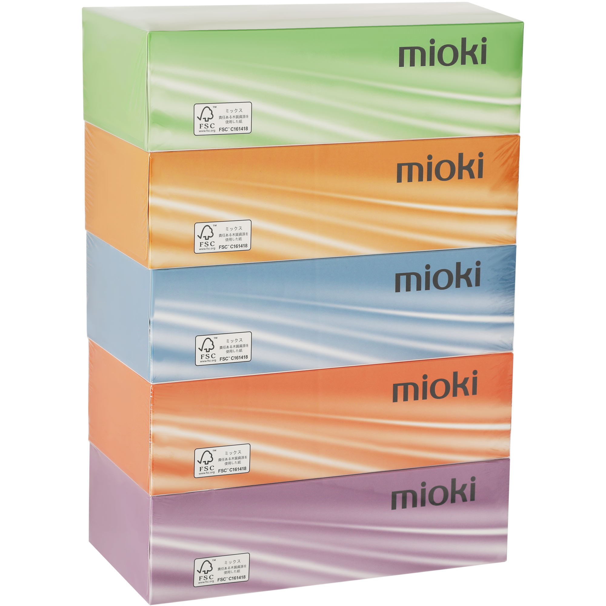 Салфетки бумажные Mioki градиент спайка 5x200 шт