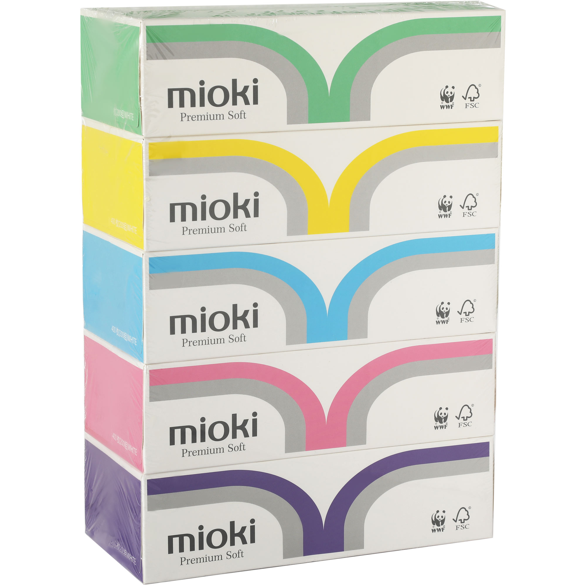фото Салфетки бумажные mioki premium soft спайка волна 5x200 шт