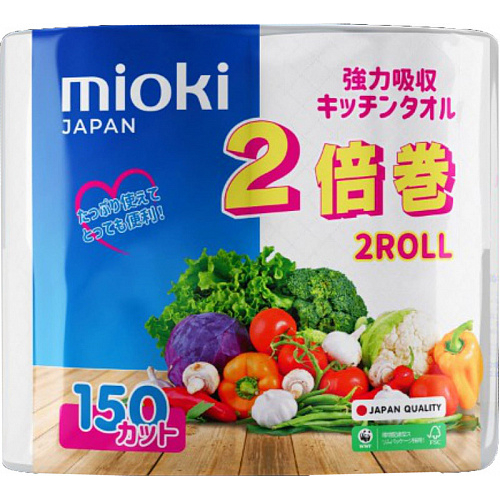 фото Полотенце бумажное mioki кухонное 2 рулона