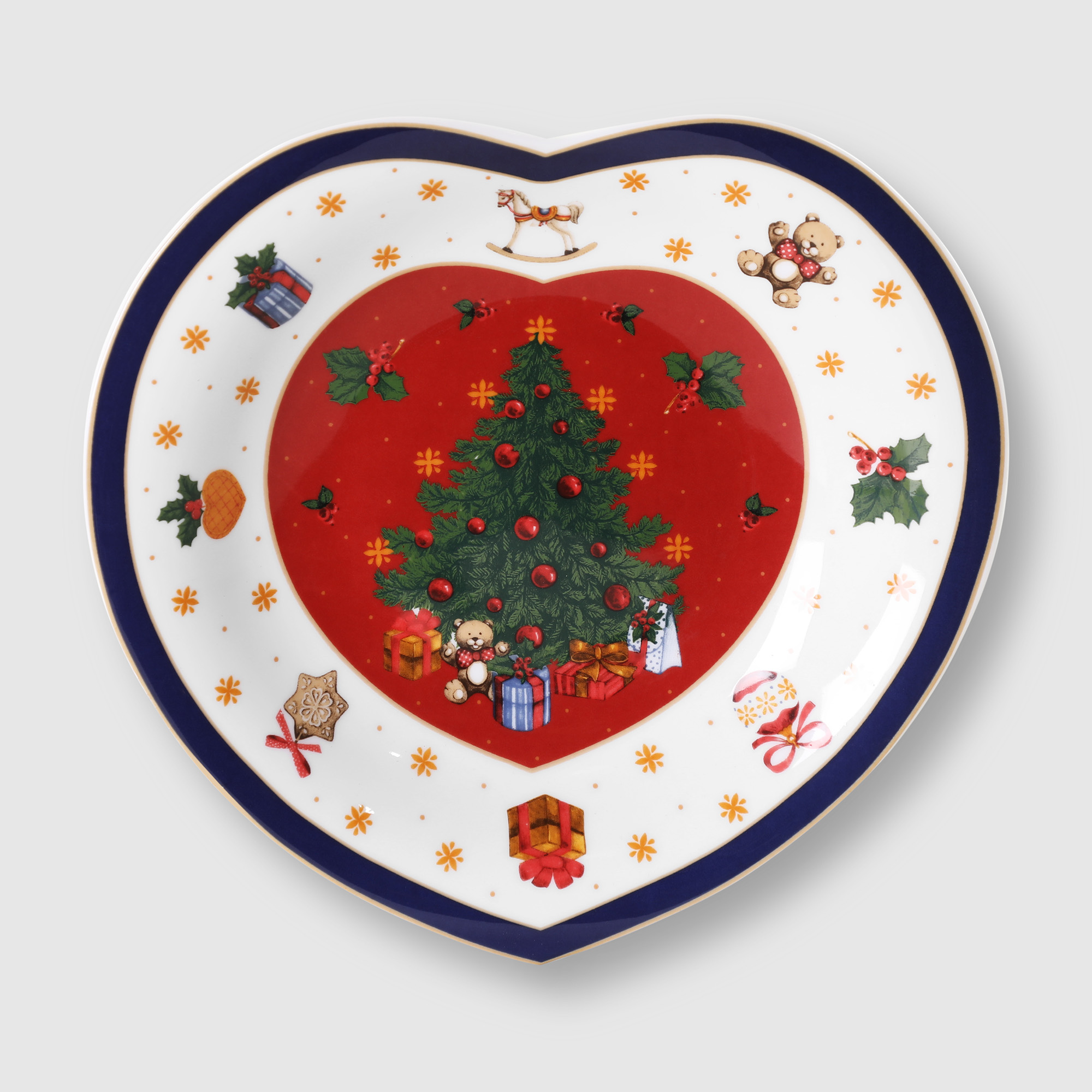 фото Блюдо porcelana bogucice red christmas сердце 20 см