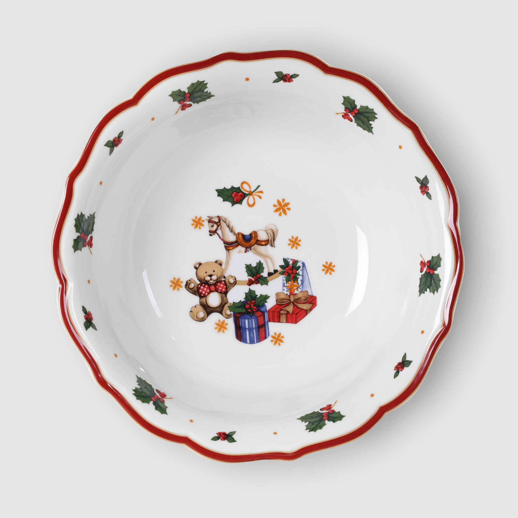 фото Салатник porcelana bogucice red christmas 26 см