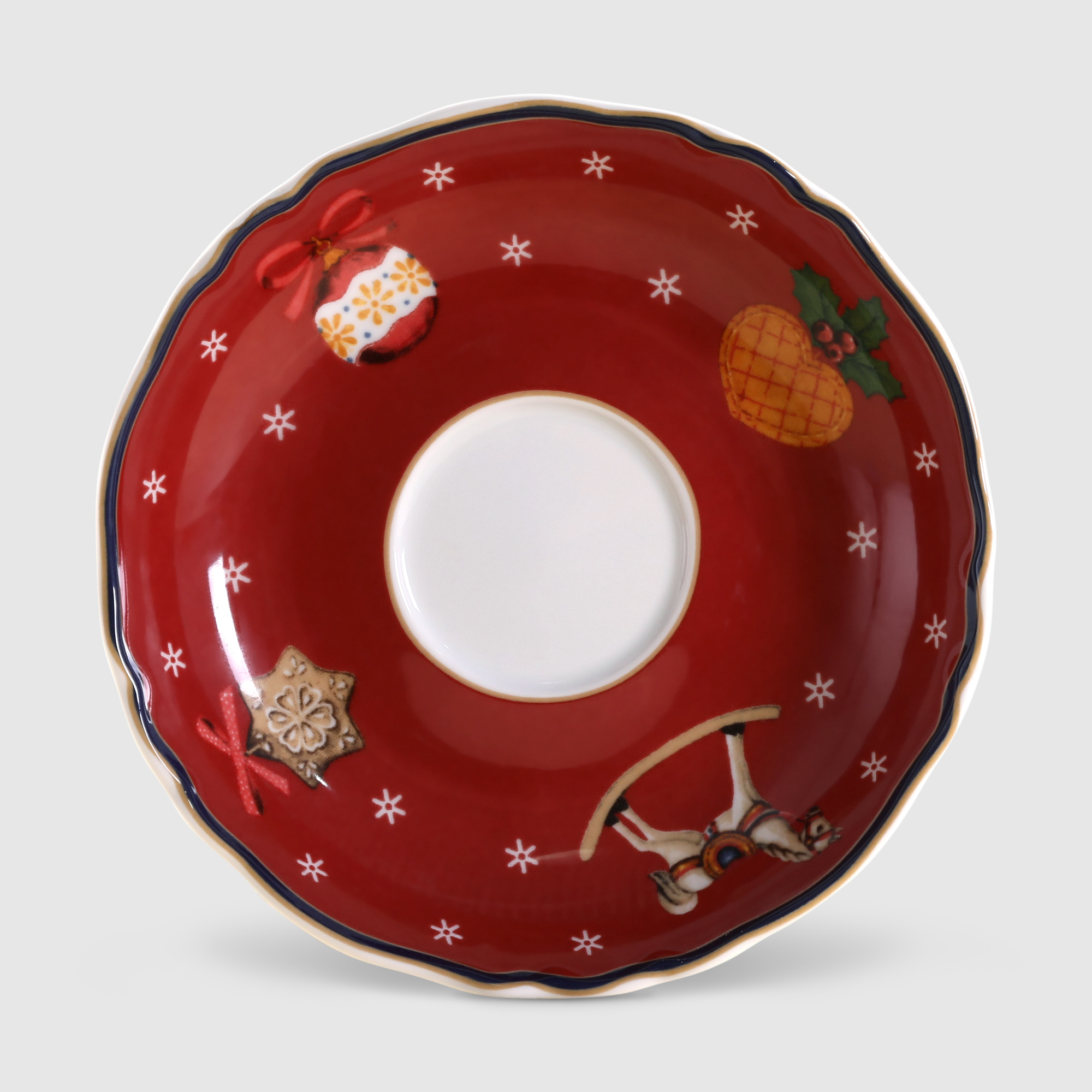 фото Чашка с блюдцем для кофе porcelana bogucice red/green christmas 2 персоны