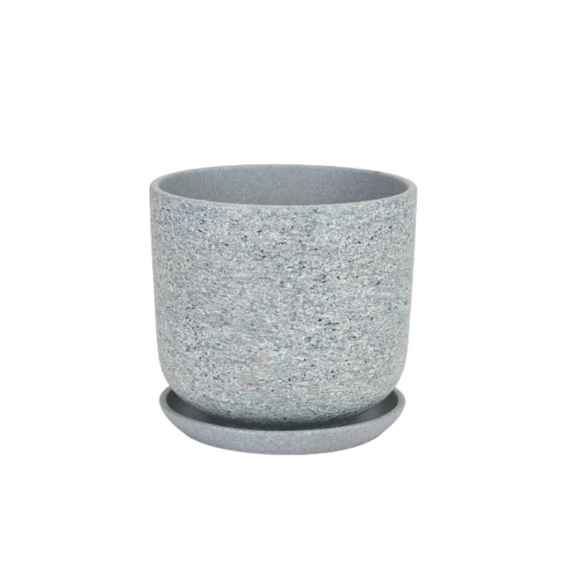Горшок Студия-Декор Серый камень №4 18 см цилиндр - фото 1