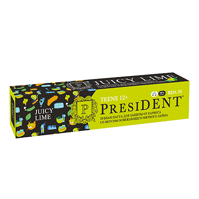 фото Паста зубная president juicy lime 12+ 70г