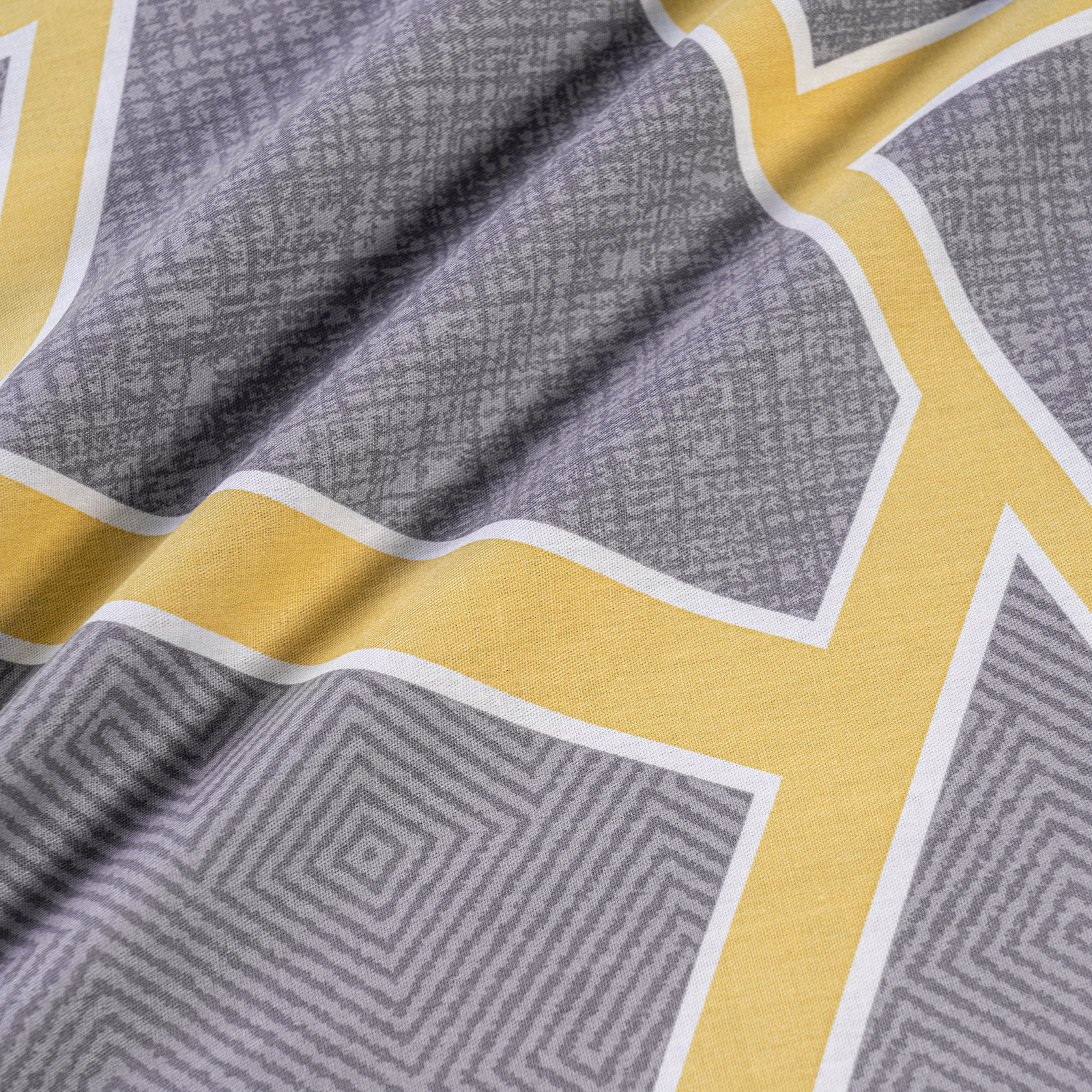 Комплект постельного белья Medsleep Мюнхен жёлтый с серым Двуспальный, цвет серый, размер Двуспальный - фото 7