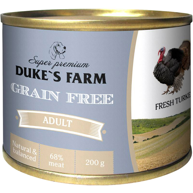 фото Корм для собак duke`s farm grain free индейка с клюквой и шпинатом 200 г duke's farm