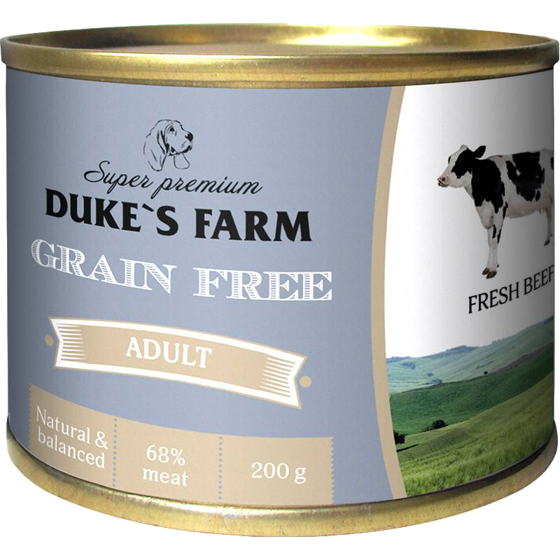 фото Корм для собак duke`s farm grain free говядина с клюквой и шпинатом 200 г duke's farm