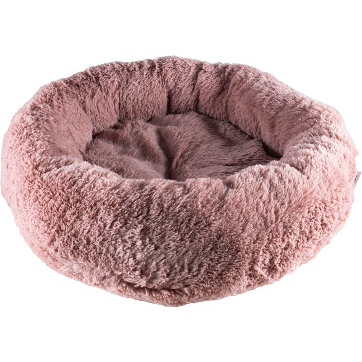 Лежак для животных Foxie Fur Real круглый из меха A22-CR-PINK-S нежный розовый 53х53х20 см, размер для малых пород