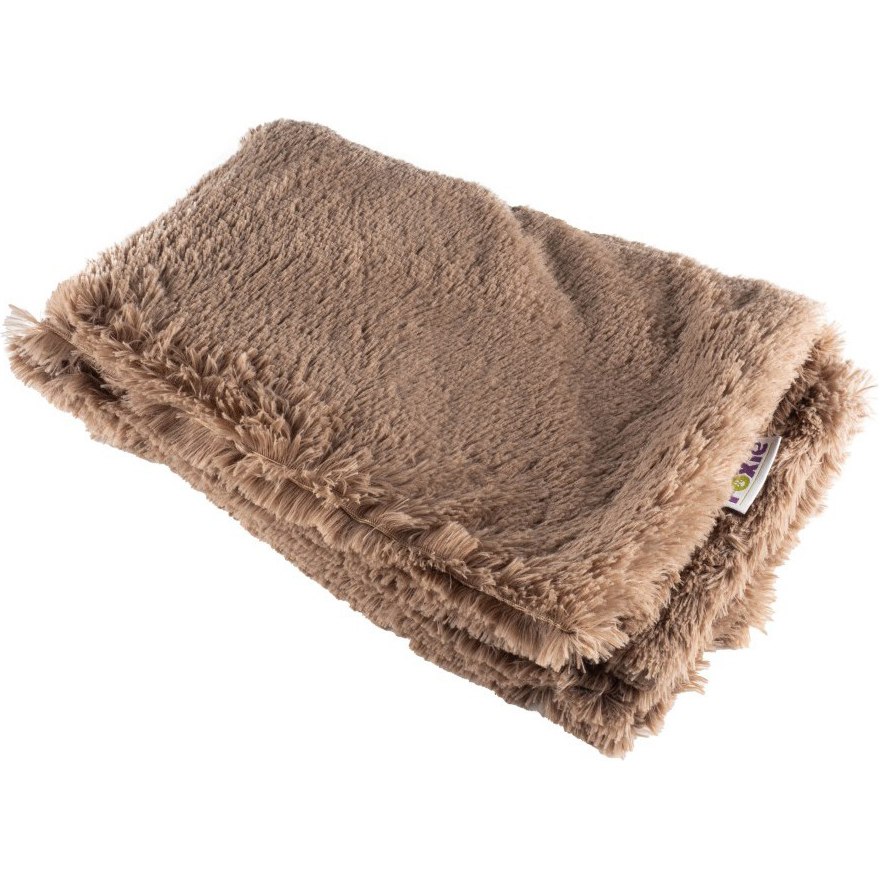 Подстилка-плед для животных Foxie Fur Real из меха A22-CP-BROWN-M коричневый 100х76х1 см, размер для всех пород - фото 1