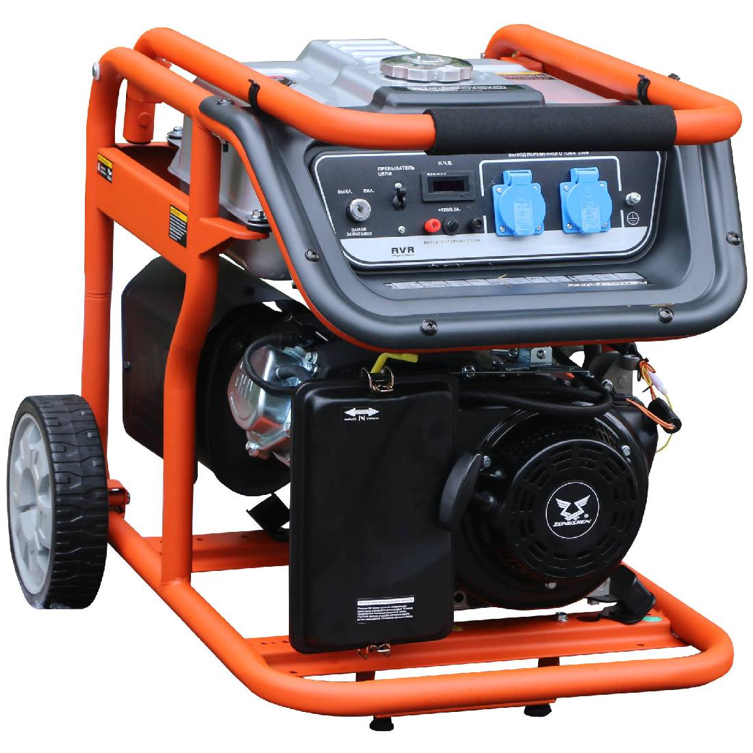 Генератор Zongshen бензиновый KB 3300E, цвет оранжевый GB 210 (208 cc) E - фото 1
