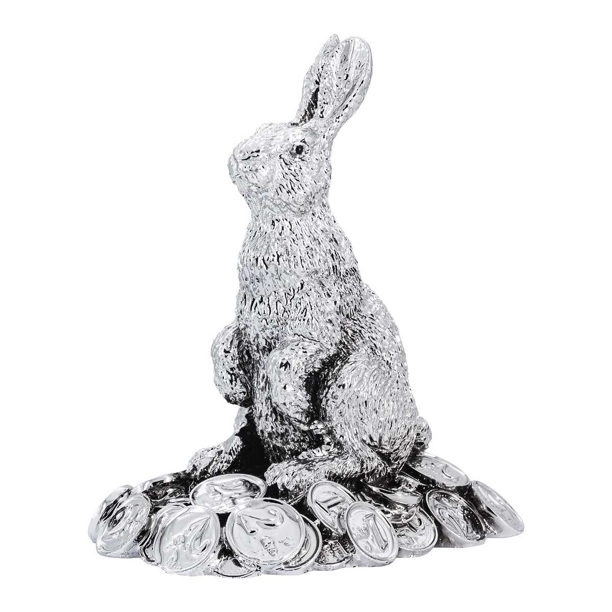 фото Статуэтка гамма кролик с монетами 12 см