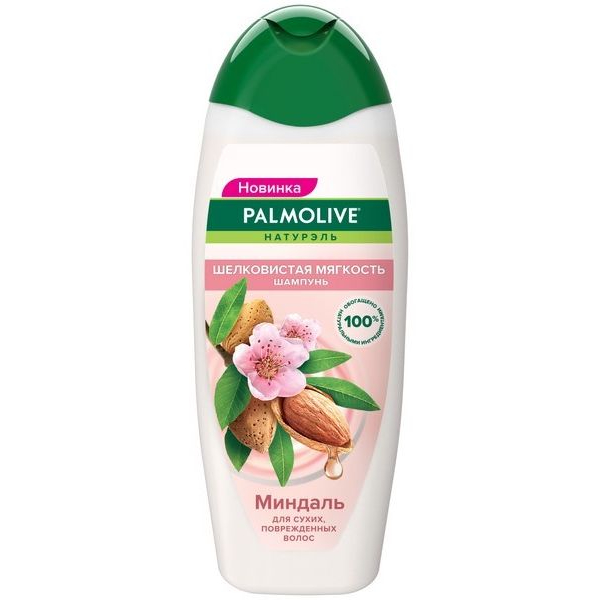 фото Шампунь palmolive натурэль шелковистая мягкость миндаль для сухих, поврежденных волос, 450 мл