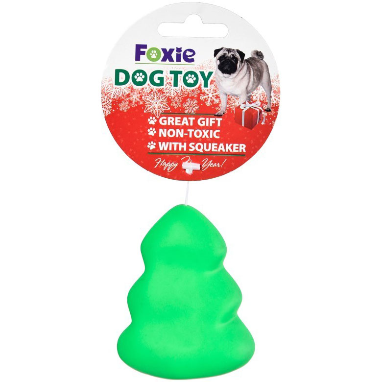 Игрушка для собак Foxie Елочка с пищалкой винил YT117606 8х6,5х4 см, цвет зеленый, размер для всех пород - фото 1