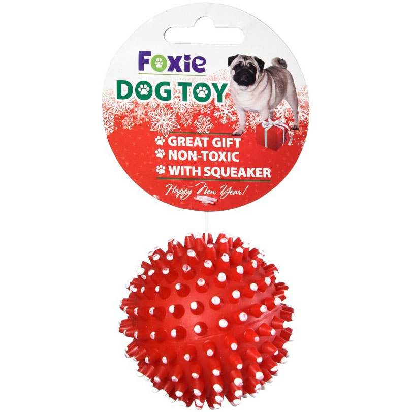 Игрушка для собак Foxie Мяч с пищалкой винил YT117614 красный 6,5 см, размер для всех пород