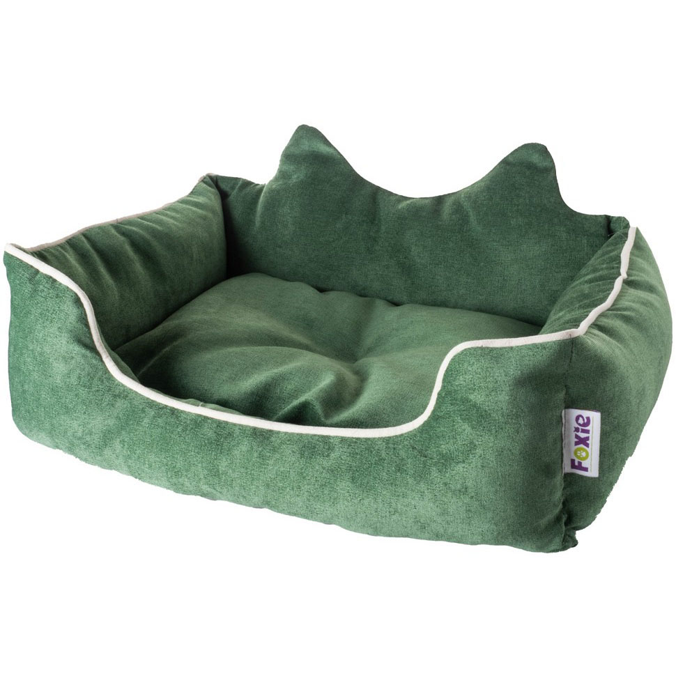 Лежак для животных Foxie Colour Real с ушками A22-CY-GREEN-S зеленый 60х50х15 см, размер для малых пород